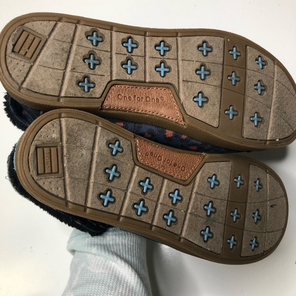 Toms Highland Botas Faux Fur Lined Leopard Lace Up Ankle Boot Blue 7 - Picture 5 of 6